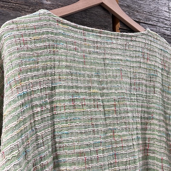 Yasuko Kurisaka Amy Cotton Woven Artisan Knit Pullover Asymmetric Tunic Top - Picture 7 of 8